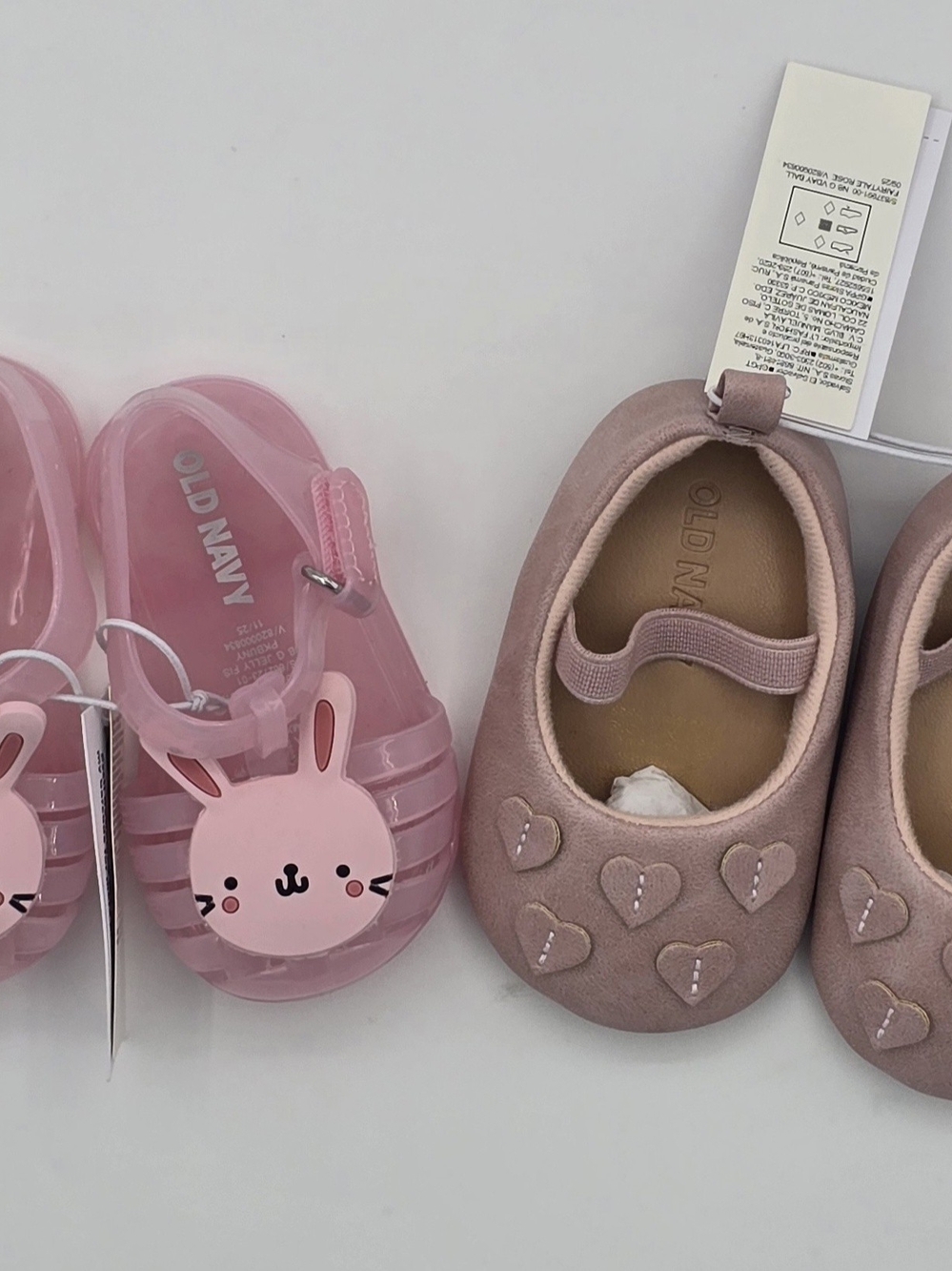 Old Navy Pink Kids Jelly Sandals & Heart Mary Jane Shoes Set
